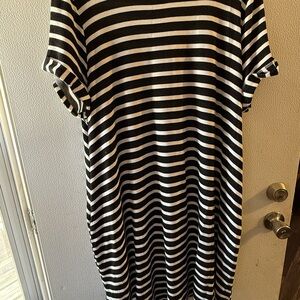 Black and White Striped Maxi Dress